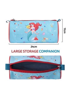 Kuber Industries Kuber Industries Round Pencil Pouch | Disney Mermaid Pencil Pouch for Kids | Multi-Purpose Travel Pouch | Stationary Holder | Travel Organizer | Pencil Utility School Pouches | Geometry Box | Green  - Image 3