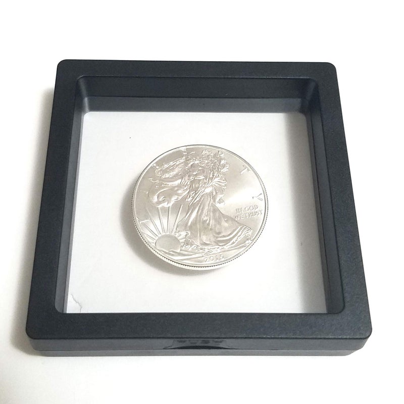 JM Future Black Transparent 3D Floating Frame Display Holder/Box/Frames for Challenge Coins, AA Medallions, Antique, Jewelry,Gift, 3.5 x 3.5 x 0.75 Inches (Set of 5 pcs) - Image 5