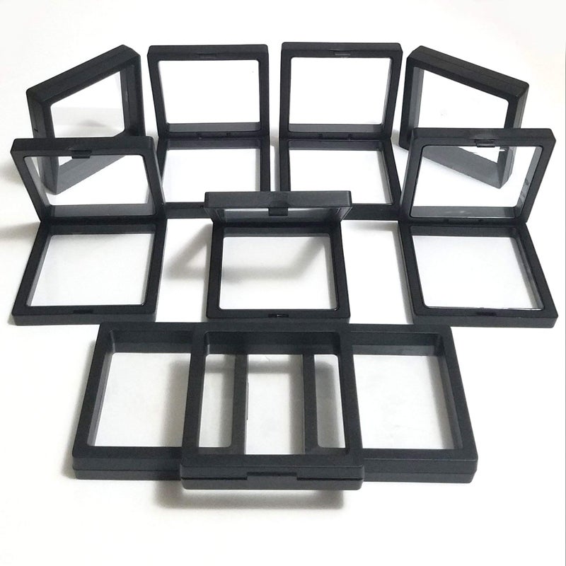 JM Future Black Transparent 3D Floating Frame Display Holder/Box/Frames for Challenge Coins, AA Medallions, Antique, Jewelry,Gift, 3.5 x 3.5 x 0.75 Inches (Set of 5 pcs) - Image 2