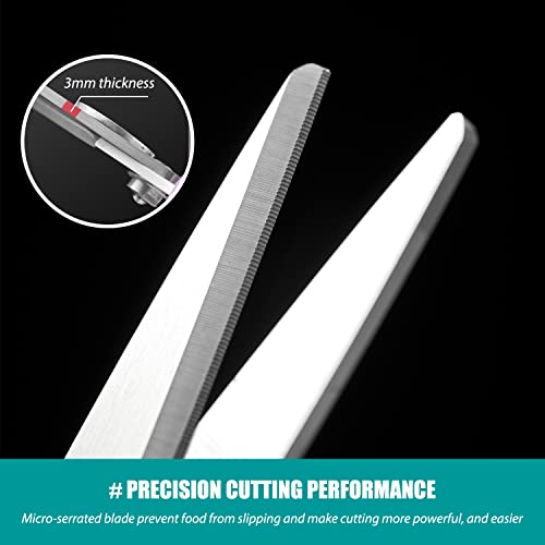 KUNIFU Kitchen Scissors, All Purpose Kitchen Shears, Heavy Duty Come Apart Scissors Gadgets Utensils - Black - Image 5