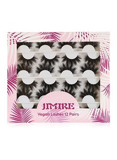 12 Pairs False Eyelashes Fluffy High Volume Fake Eyelashes Faux Mink Lashes