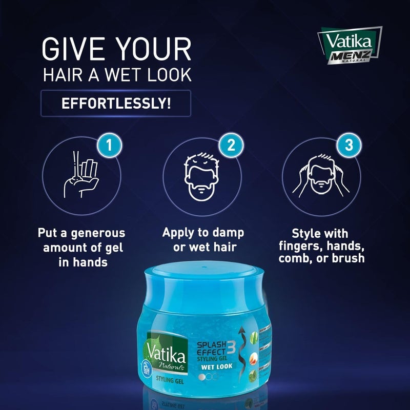 Transparent body Menz Wet Look Hair Gel - 500 ml | With Aloe Vera, Honey & Jarjeer Extracts | Splash Effect with 24 Hr Hold Quick use-switch compatible build - Image 3