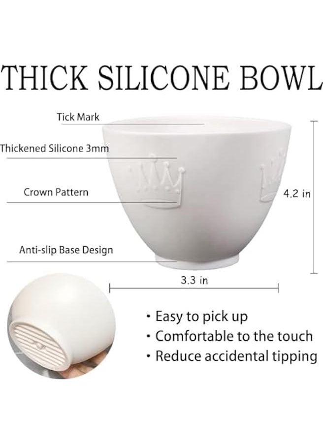 HOOKOR 5 PCS-Silicone Face Mask Mixing Bowl Set, DIY Facemask Mixing Tool Kit with Silicone Mask Bowl, Facial Mask Brush, Bowl Stick Spatula, Face Mask Applicator, Measuring Cup  - Image 4
