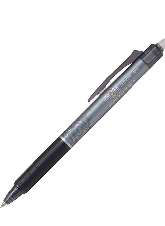PILOT 3-Piece Frixion Clicker Erasable Ball Pen 0.5mm Tip Black Ink