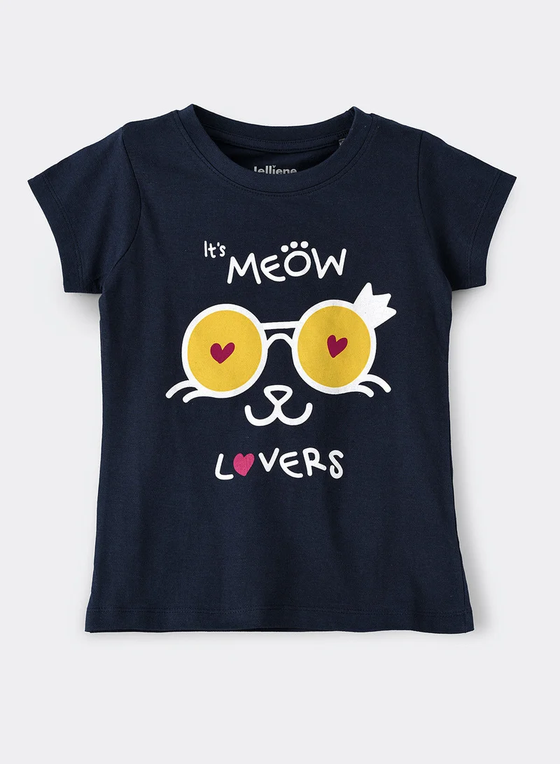 Jelliene Basic round neck graphic t-shirt