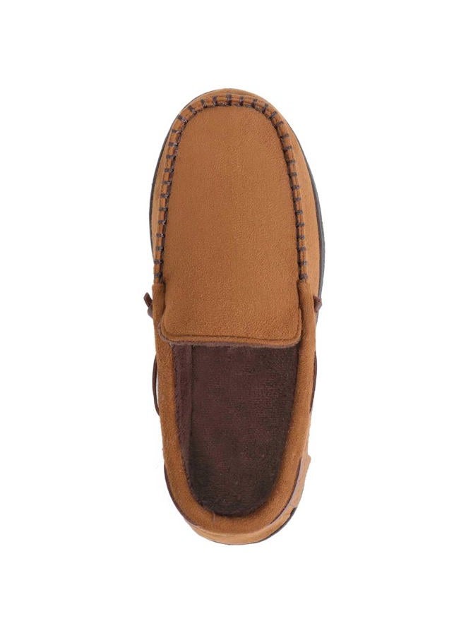 Zigzagger Men's Moccasin Slippers Memory Foam House Shoes, Indoor and Outdoor Warm Loafer Slippers, Camel, 11.5 M US - Image 4