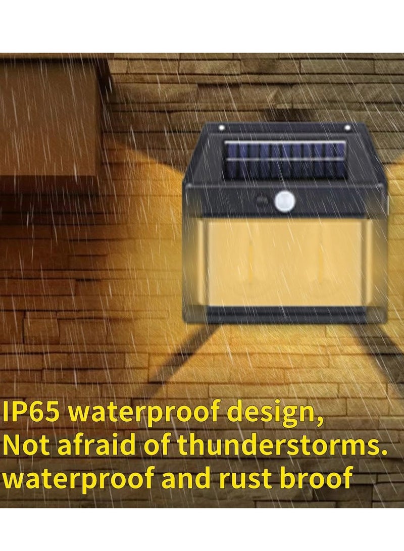 ELTRAZONE Outdoor Solar Dual Core Warm Light Wall Lamp – Wireless Motion Sensor LED Sconce with Dusk to Dawn Feature (IP65 Waterproof) - Image 4