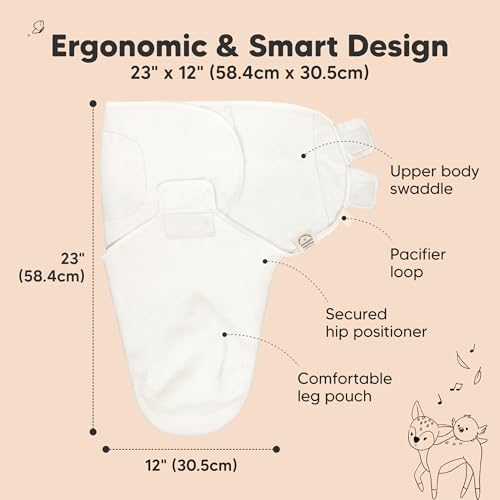 KeaBabies 3Pack Organic Baby Swaddle Sleep Sacks Swaddles for Newborns Infant 03 Months Baby Girls Boys Soft Snug Newborn Sleep Sack Nursery Swaddling Blankets Soft White OS - Image 3