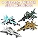 ArtCreativity United Sates Air Force Diecast Fighter Jet Toy Set of 4 Pullback Mechanism Metal Jet Plane Fighter Toys for Boys Air Force Military Cake Decorations Pull Back Airplane Party Favor - Image 2