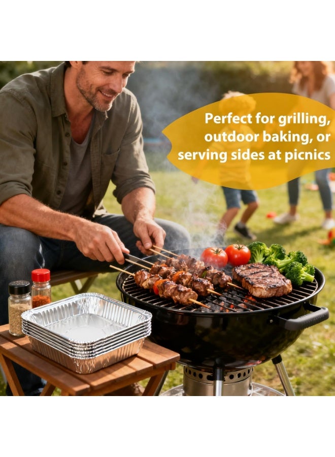 عربست 8 "x8" الألومنيوم ورق وعاء القابلة للتصرف - 20 حزمة مربع الخبز وعاء القابلة للتصرف اكسسوارات الشواية وجبة إعداد الحاويات الثقيلة الوظيفة القصدير ورق وعاء للخبز كعكة، فرن الطبخ، التدفئة، التخزين - Image 3