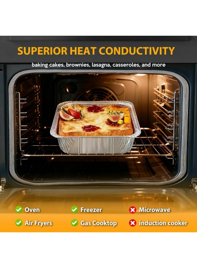 عربست 8 "x8" الألومنيوم ورق وعاء القابلة للتصرف - 20 حزمة مربع الخبز وعاء القابلة للتصرف اكسسوارات الشواية وجبة إعداد الحاويات الثقيلة الوظيفة القصدير ورق وعاء للخبز كعكة، فرن الطبخ، التدفئة، التخزين - Image 5