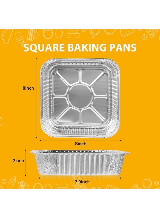 عربست 8 "x8" الألومنيوم ورق وعاء القابلة للتصرف - 20 حزمة مربع الخبز وعاء القابلة للتصرف اكسسوارات الشواية وجبة إعداد الحاويات الثقيلة الوظيفة القصدير ورق وعاء للخبز كعكة، فرن الطبخ، التدفئة، التخزين - Image 2