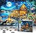 lamplig Puzzles for Adults 1000 Pieces Jigsaw Puzzles 1000 Pieces Lakeside Cabin Moonlight 1000 Piece Puzzles with Letters on Back Puzzle for Fun Game Nights Gift 276x205 inch 11 Poster - Image 4