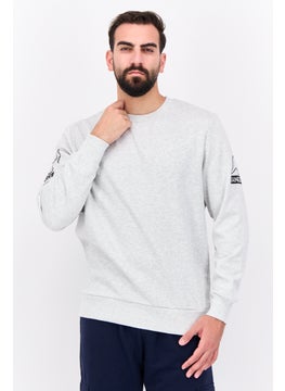 KANGOL Men Ribbed Neck Graphic Long Sleeves Sweatshirt, Grey  - Image 1