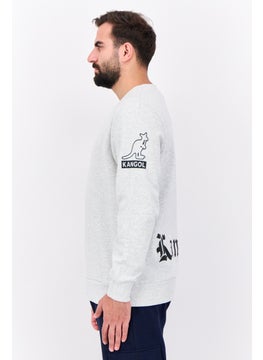 KANGOL Men Ribbed Neck Graphic Long Sleeves Sweatshirt, Grey  - Image 2