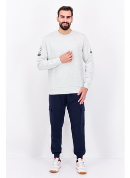 KANGOL Men Ribbed Neck Graphic Long Sleeves Sweatshirt, Grey  - Image 4