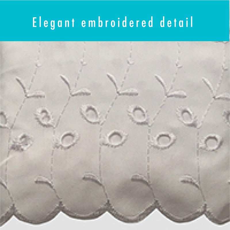 Fresh Ideas Ruffled Bed Pillow Shams with Embroidered Eyelet Detail  King  Ivory  2-Pack - Image 4