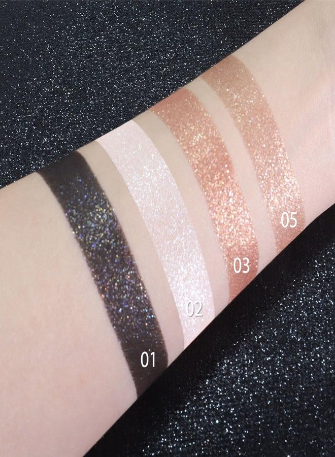 HHLTOH Eyeshadow Single Shimmer, Monochrome Glittler Eyeshadow Palette, Pressed Glitter Single Eyeshadow, Everyday Low Saturation Delicate Long-Lasting Eye Makeup Looks Eye Shadow White 02 - Image 3