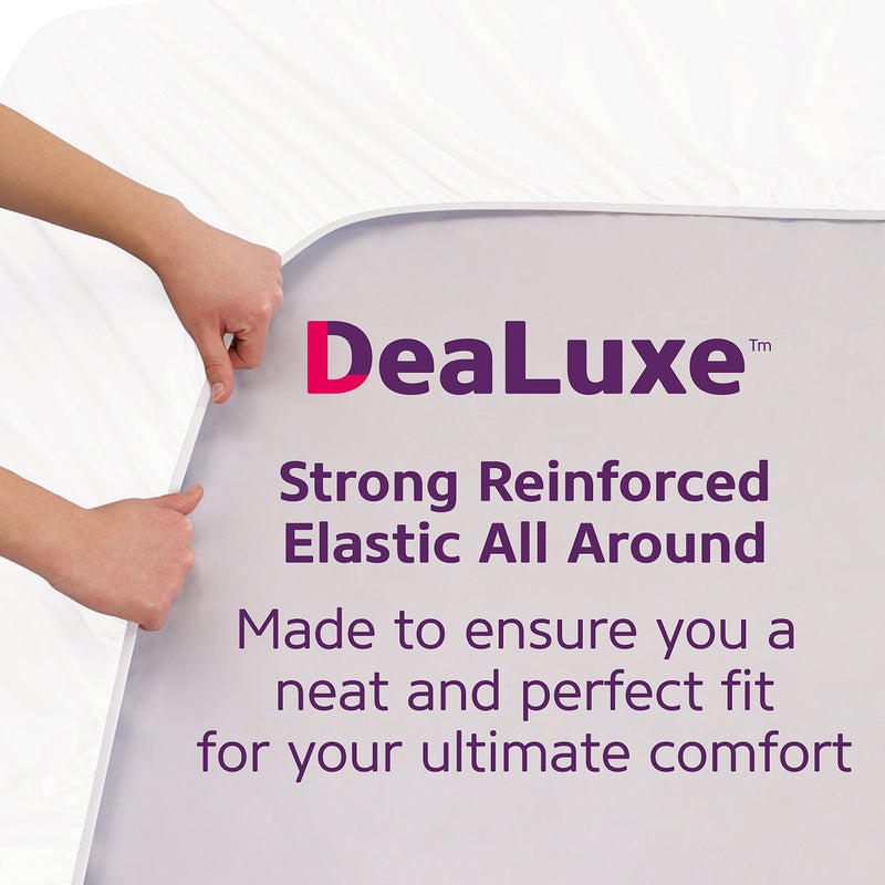 DeaLuxe Fitted Sheets Queen Size - Queen Fitted Sheet Only Deep Pocket Queen Fitted Sheet - Real 16  Fitted Bed Sheets Fit Perfectly 14 -18  Deep Mattress & Toppers - 1 Piece Bottom Fitted Sheet Queen - White - Image 4