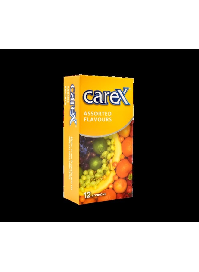 careX Assorted Flavours Condoms | Delicious Fruity Sensation | 12 Count - Image 2