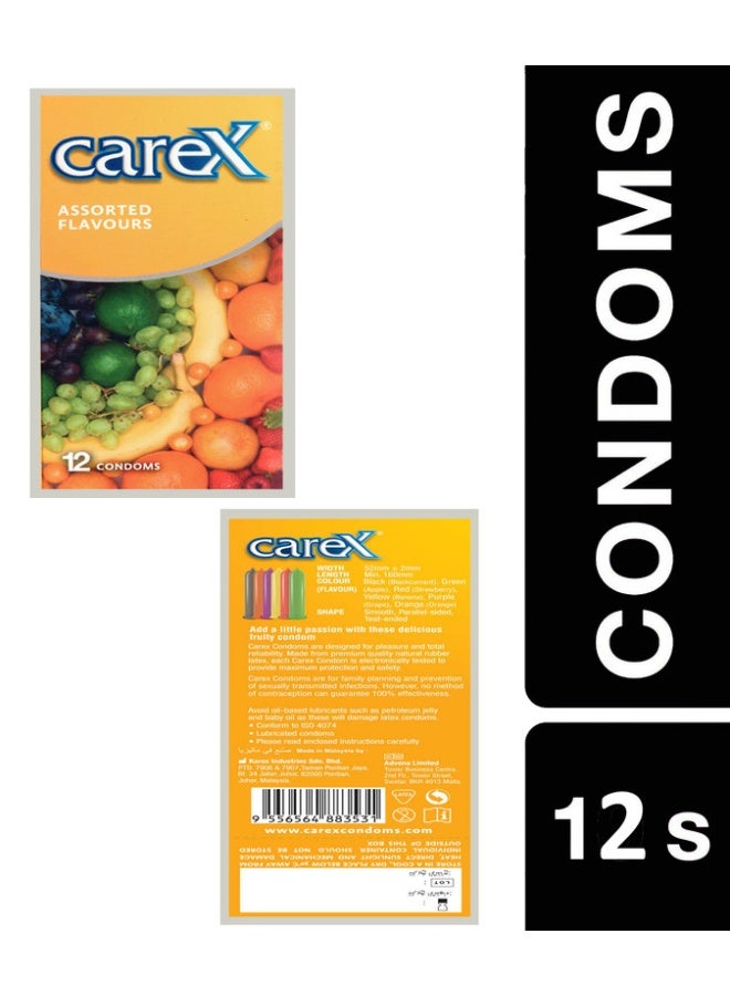 careX Assorted Flavours Condoms | Delicious Fruity Sensation | 12 Count - Image 3