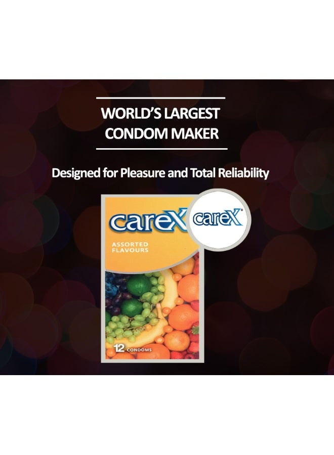 careX Assorted Flavours Condoms | Delicious Fruity Sensation | 12 Count - Image 4