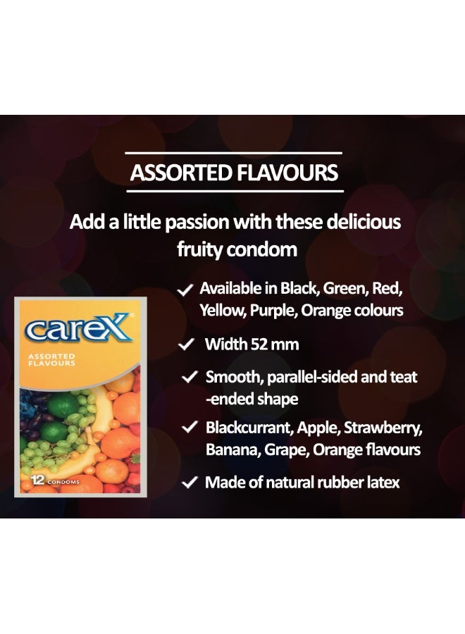 careX Assorted Flavours Condoms | Delicious Fruity Sensation | 12 Count - Image 5