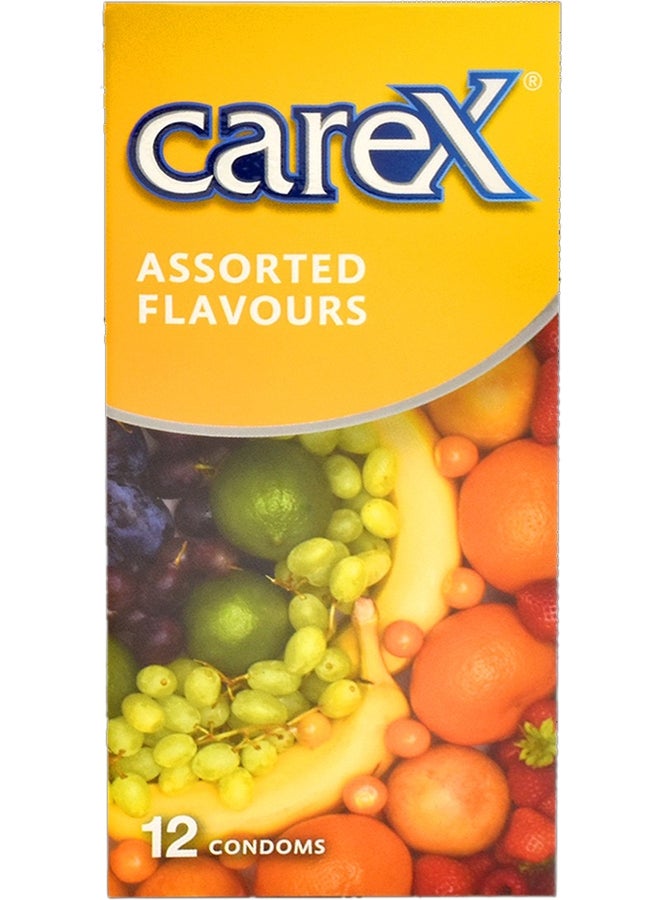 careX Assorted Flavours Condoms | Delicious Fruity Sensation | 12 Count - Image 2