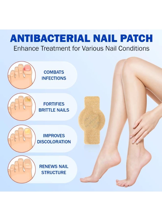 Elaimei 21Pcs Fungal Nail Patch Nail Treatment Renews Nails Structure and Improve Discoloration Overnight Nail Repair Patch for Nail Fungus Damage 8Hrs Nighttime Renewal Fungal Nail Patches - Image 4