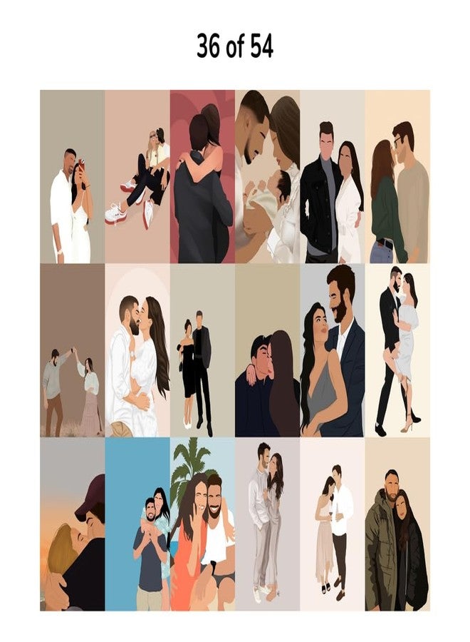 Posters Inc Pack Of 54 Couple Posters,Wall Decoration Items For Living Room And Kitchen, Cute Posters For Home Decor, Gifts For Women And Best Friend, 4x6 Inches Size, 300 GSM Paper - Image 3