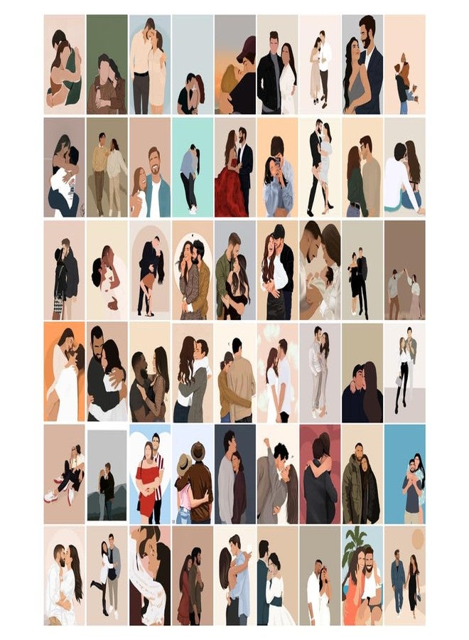 Posters Inc Pack Of 54 Couple Posters,Wall Decoration Items For Living Room And Kitchen, Cute Posters For Home Decor, Gifts For Women And Best Friend, 4x6 Inches Size, 300 GSM Paper - Image 1