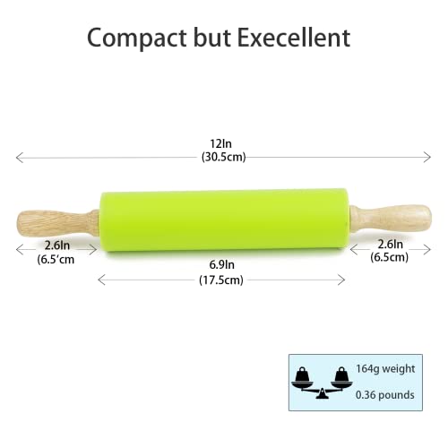 Remeel Silicone Rolling Pin for Baking Non-stick Rolling Pin Dough Roller Wooden Handle Kitchen Accessories Pastry Roller - Image 2