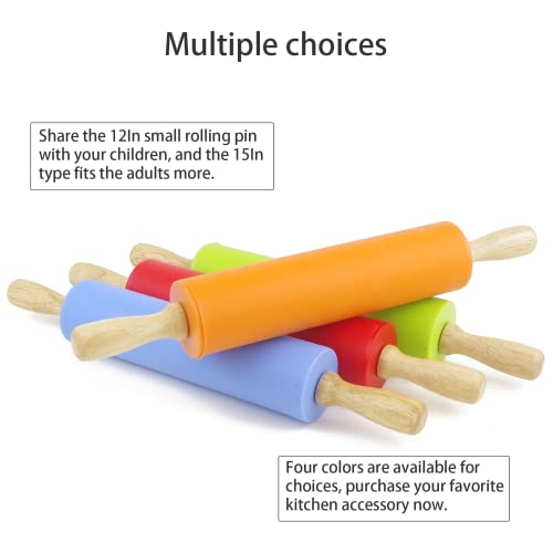 Remeel Silicone Rolling Pin for Baking Non-stick Rolling Pin Dough Roller Wooden Handle Kitchen Accessories Pastry Roller - Image 5