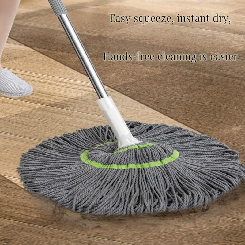 Fexnora Self Wringing Mop for Floor Cleaning Long Handle Easy Squeeze Twist Mop with Microfiber Washable Heads for Kitchen Home Office Bathroom Garages - Image 3