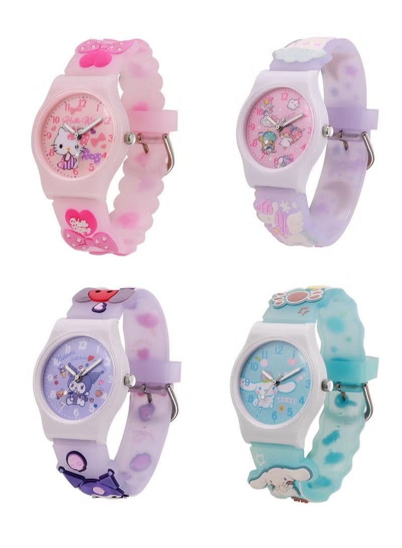 Geustos Kids Smartwatches Watch Bracelet with 3D Cartoon Silicone Children Toddler Wrist Watch Bangle Little Child Toys for Girls Kids 4pcs  - Image 1