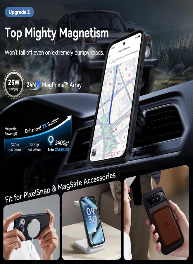CASEKOO Patented 360 Spin Magnetic Stand for Google Pixel 10 Pro Case/Pixel 10 Case [Fit for Pixelsnap & MagSafe] [16FT Military-Grade Protection] [Anti-Slip] Matte Rugged Slim 6.3'', Black - Image 4