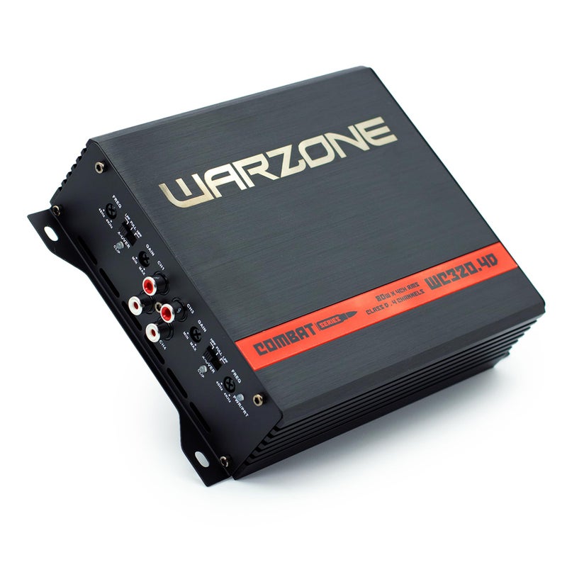 Warzone Series Car Amplifiers True RMS Power Class D Amps 124 Ohm Stable MultiChannel and Monoblock Options Remote Sub Control 320W 4 Channels