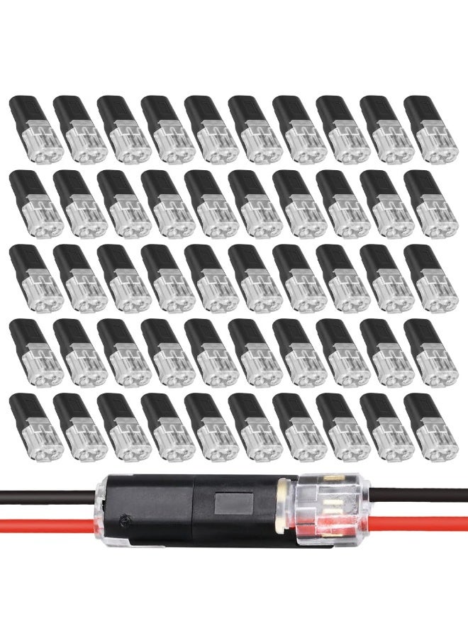Double Wire Plug in Connector with Locking Buckle, Flame Retardant Locking Wire Quick Connectors, Suitable for Emergency Repairs, Home and Automotive Wiring, Easy to Use (50PCS) - Image 1