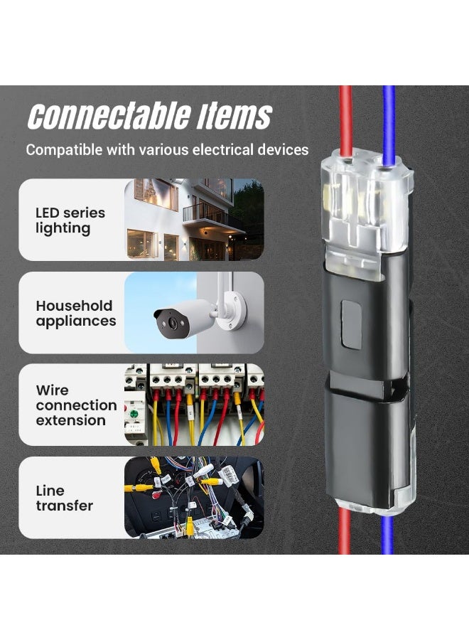 Double Wire Plug in Connector with Locking Buckle, Flame Retardant Locking Wire Quick Connectors, Suitable for Emergency Repairs, Home and Automotive Wiring, Easy to Use (50PCS) - Image 5