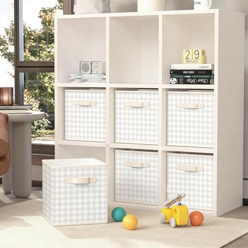 Fiula Plaid Wallpaper Neutral Wallpaper 78.7"×17.3" Checkered Wall Paper Peel and Stick Modern Beige Contact Paper for Cabinets Vinyl Renter Friendly Waterproof Self-Adhesive Bathroom Kitchen Bedroom - Image 2