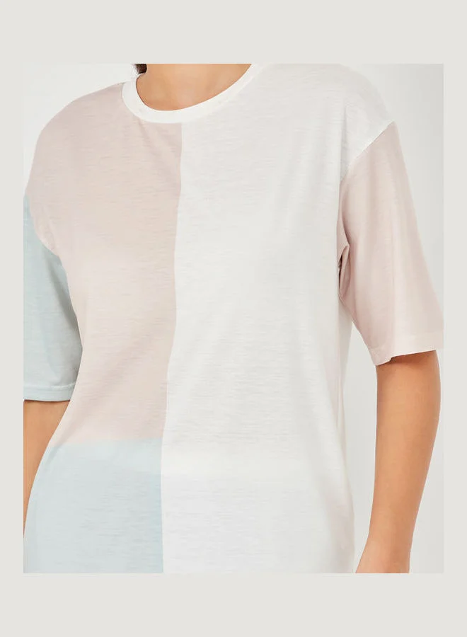Styli Colorblock Short Sleeves T-shirt and Jogger Lounge Set