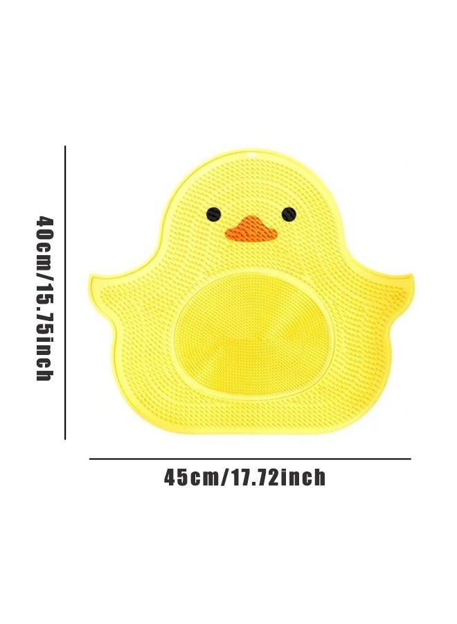 Cute Duck Shape Silicone Foot Scrubber for Shower Non Slip Safety Base Exfoliating Foot Scrubber Mat with Suction Cups Back Cleaner and Massager Mat - Image 2