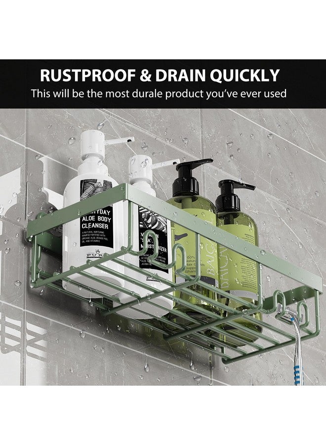 Moforoco Moforoco Shower Caddy Shelf Organizer Rack, Self Adhesive Black Bathroom Shelves Basket, Home Farmhouse Wall Inside Organization and Storage Decor Rv Accessories, First Camper Apartment Essentials  - Image 4