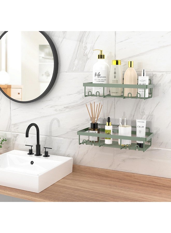 Moforoco Moforoco Shower Caddy Shelf Organizer Rack, Self Adhesive Black Bathroom Shelves Basket, Home Farmhouse Wall Inside Organization and Storage Decor Rv Accessories, First Camper Apartment Essentials  - Image 2