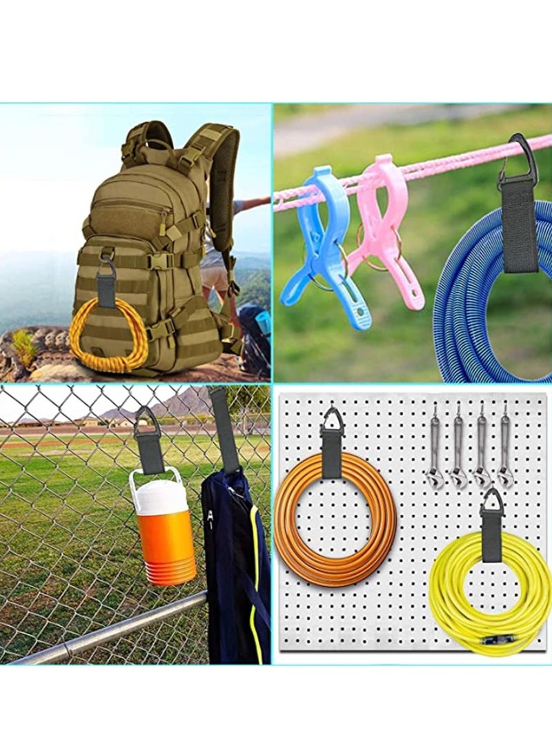 Extension Cord Holder Organizer, Hook and Loop Heavy Duty Storage Straps with Triangle Clips, Extension Cord Hanger for Garage Organization and Storage Cord Wrap Keeper 4 Pcs (Black) - Image 2