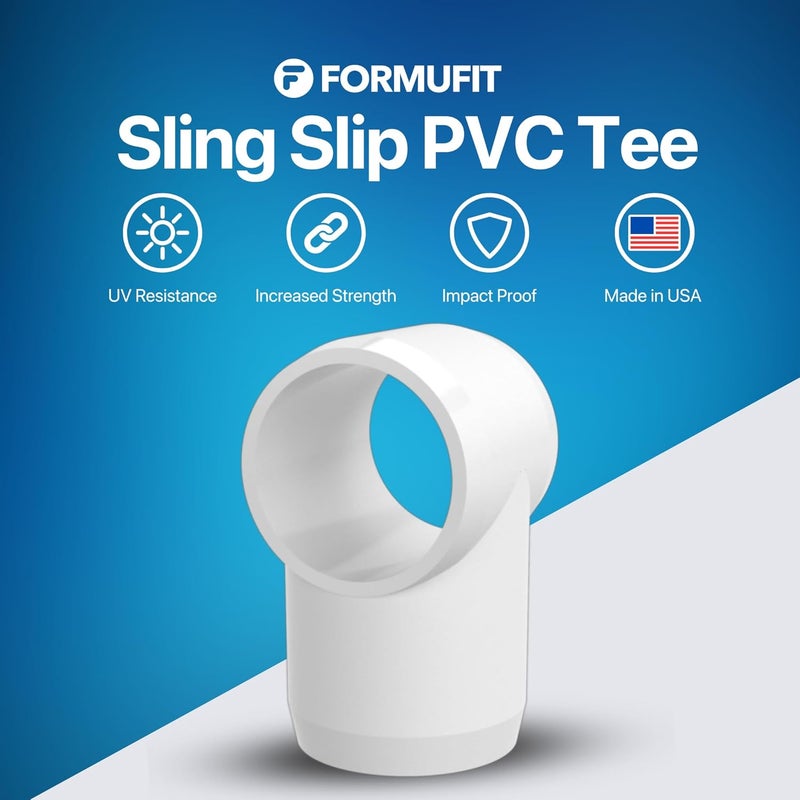 FORMUFIT F012STE-WH-10 Slip Tee PVC Fitting, Furniture Grade, 1/2" Size, White (Pack of 10) - Image 2