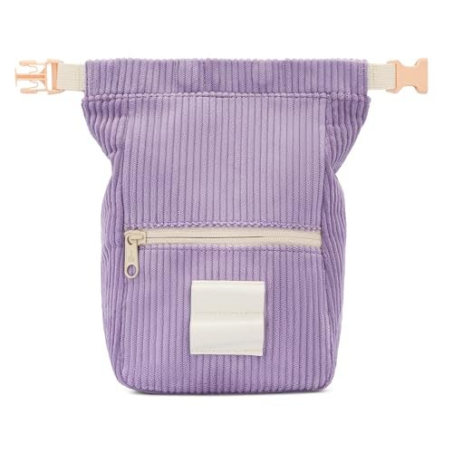 Oso Supply Co - Retro Corduroy Bouldering Bucket, Large Size Freestanding Chalk Bag for Rock Climbing, Magnetic Roll Down Closure, Dual Brush Loops, Zippered Pockets and Pouch (Sage and Lavender) - Image 2
