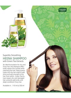 VAADI HERBALS Superbly Smoothing Heena Shampoo With Green Tea Extracts 110Ml  - Image 3
