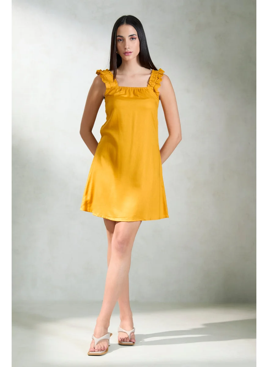 فيرجيو Virgio Square Neck Sleeveless Tencel A-line Dress