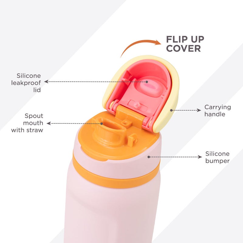 Hydrobrew Sip Switch Stainless Steel Water Bottle - Pink Sorbet - Image 4
